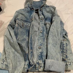Oversized acid wash denim jacket